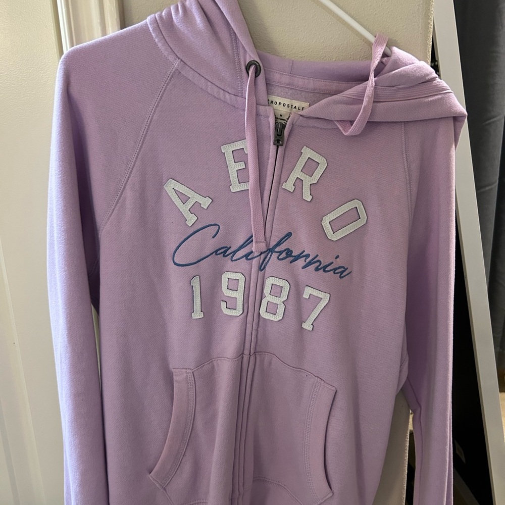 Aeropostale Light Purple Zip-Up Hoodie